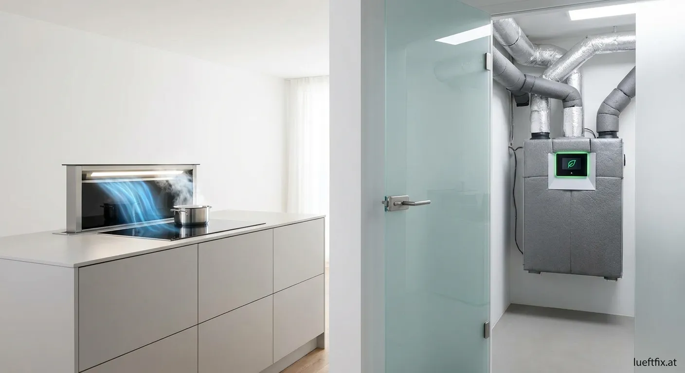 Moderne Berbel-Dunstabzugshaube mit KWL-System