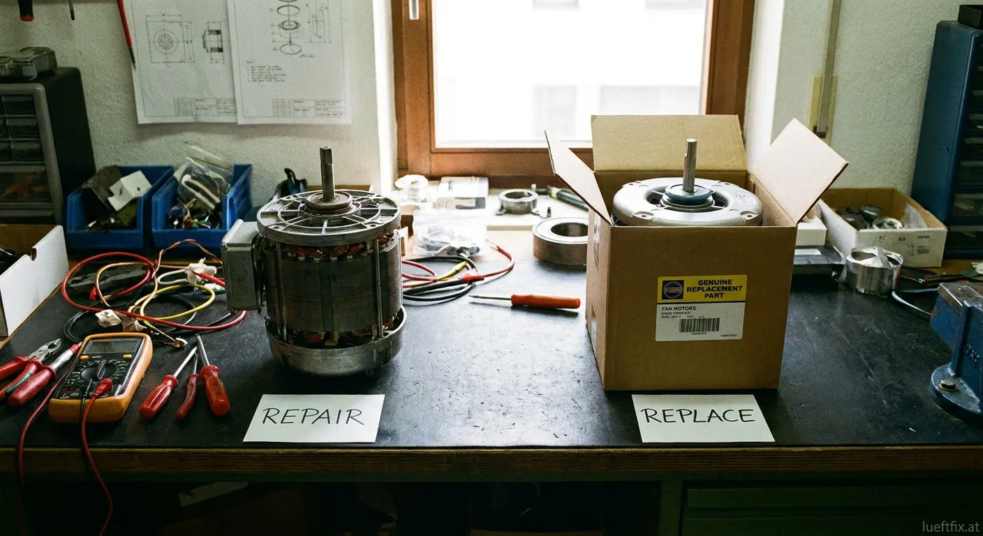 Lüftermotor einer KWL-Anlage zur Reparatur oder zum Austausch