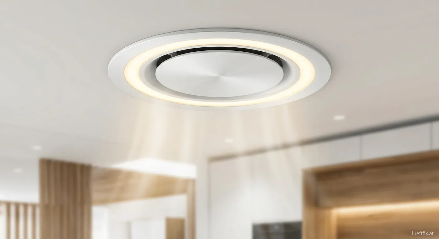 Moderner Lüftungsauslass mit integriertem Licht und LED-Ring
