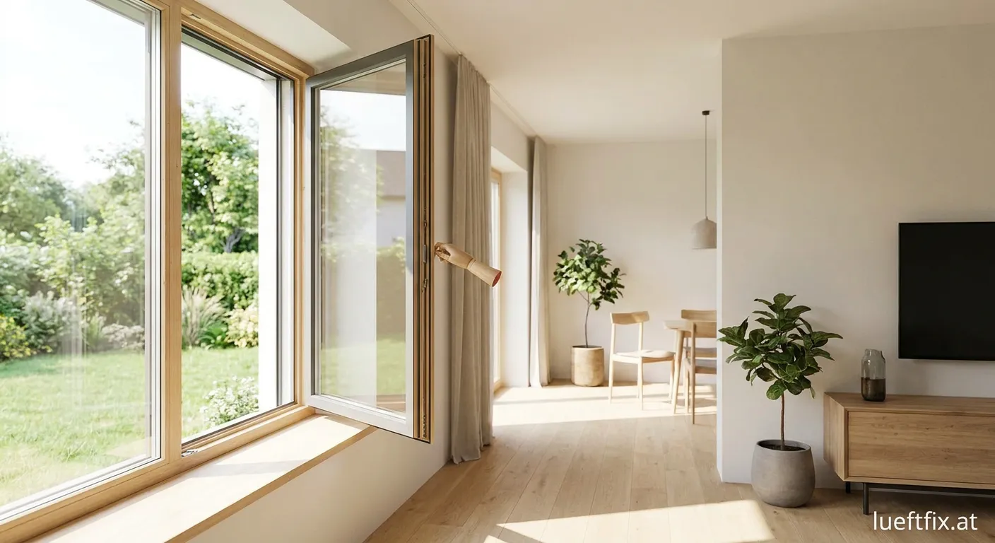 Fenster beim Lüften geöffnet frische Luft
